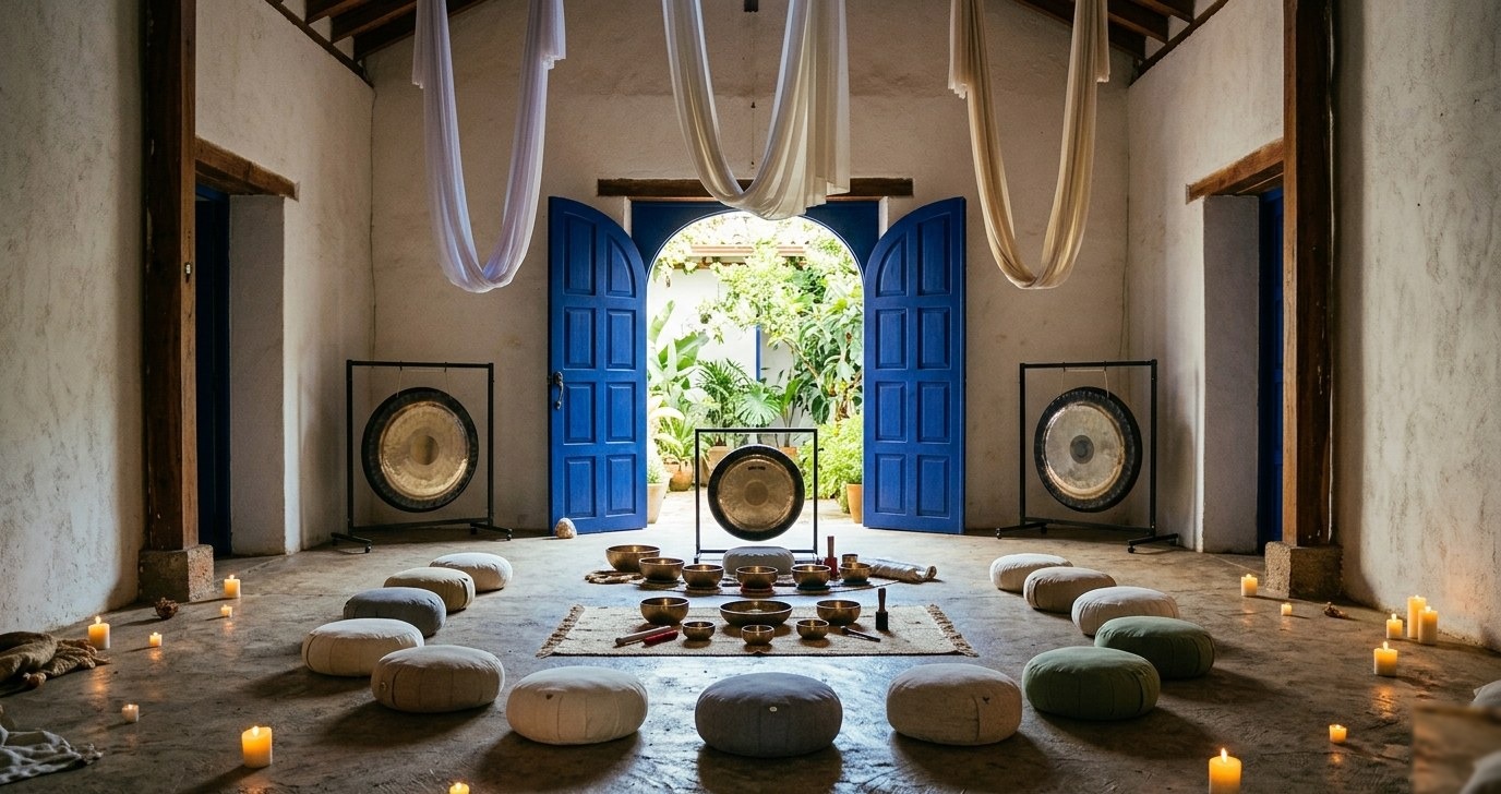 Baño de sonido flotante al aire libre